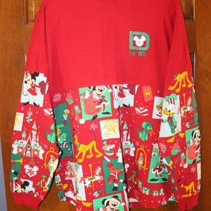 Disney Santa Mickey Mouse & Friends Holiday Spirit Jersey - Size Large - Used